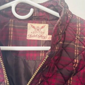Faded Glory Women's Quilted Jacket - Red Plaid